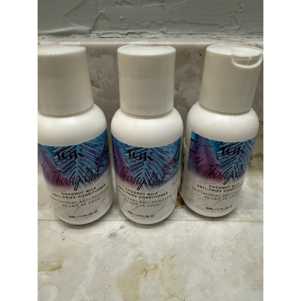 IGK Thirsty Girl Coconut Milk Anti-Frizz Conditioner 1.7oz Travel Size Lot of 3